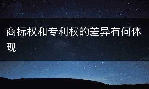 商标权和专利权的差异有何体现