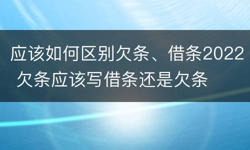 应该如何区别欠条、借条2022 欠条应该写借条还是欠条