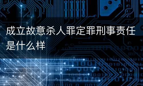 成立故意杀人罪定罪刑事责任是什么样