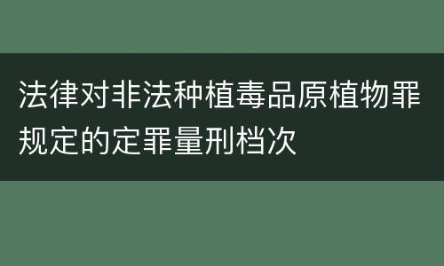法律对非法种植毒品原植物罪规定的定罪量刑档次