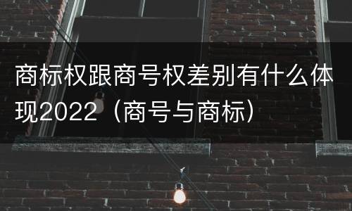 商标权跟商号权差别有什么体现2022（商号与商标）