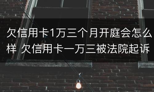 欠信用卡1万三个月开庭会怎么样 欠信用卡一万三被法院起诉