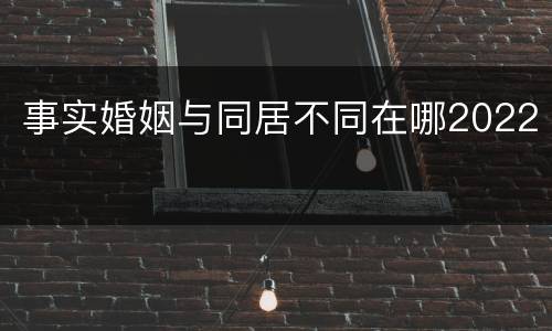 事实婚姻与同居不同在哪2022