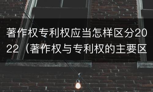 著作权专利权应当怎样区分2022（著作权与专利权的主要区别）