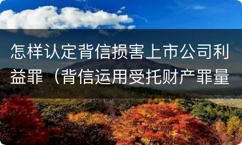 怎样认定背信损害上市公司利益罪（背信运用受托财产罪量刑标准）