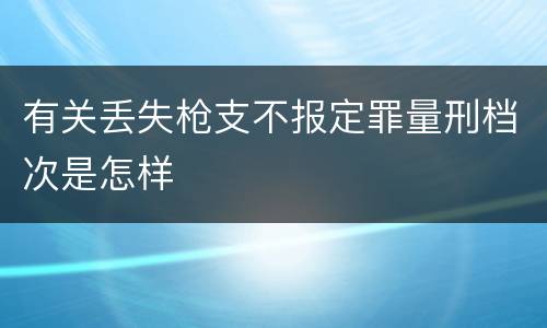 有关丢失枪支不报定罪量刑档次是怎样