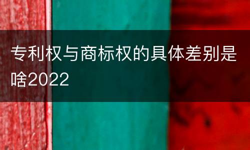 专利权与商标权的具体差别是啥2022