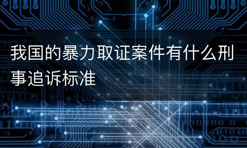 我国的暴力取证案件有什么刑事追诉标准