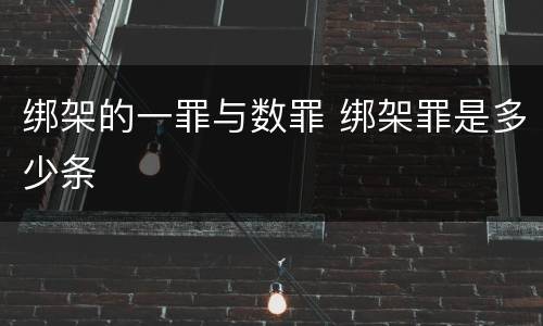 绑架的一罪与数罪 绑架罪是多少条