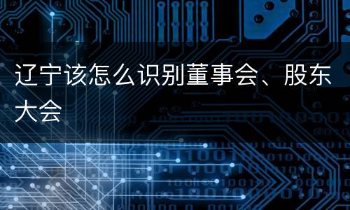 辽宁该怎么识别董事会、股东大会