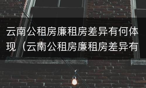 云南公租房廉租房差异有何体现（云南公租房廉租房差异有何体现问题）