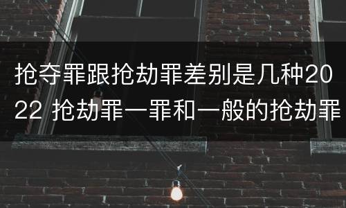 抢夺罪跟抢劫罪差别是几种2022 抢劫罪一罪和一般的抢劫罪