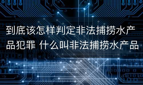 到底该怎样判定非法捕捞水产品犯罪 什么叫非法捕捞水产品