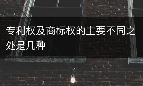 专利权及商标权的主要不同之处是几种