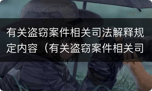 有关盗窃案件相关司法解释规定内容（有关盗窃案件相关司法解释规定内容是什么）