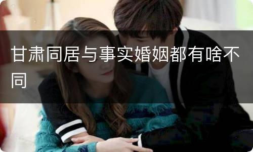 甘肃同居与事实婚姻都有啥不同