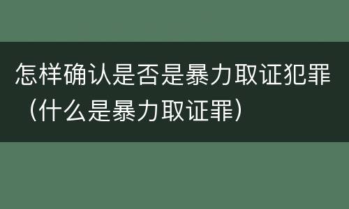 怎样确认是否是暴力取证犯罪（什么是暴力取证罪）