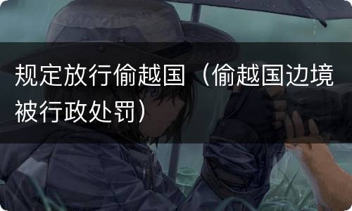 规定放行偷越国（偷越国边境被行政处罚）