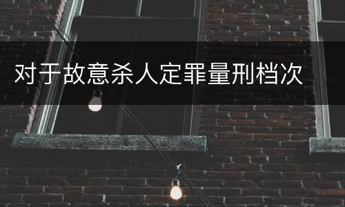 对于故意杀人定罪量刑档次