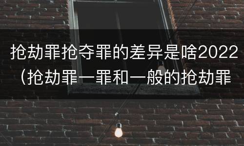 抢劫罪抢夺罪的差异是啥2022（抢劫罪一罪和一般的抢劫罪）