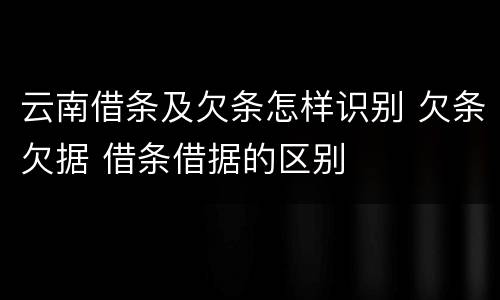 云南借条及欠条怎样识别 欠条欠据 借条借据的区别