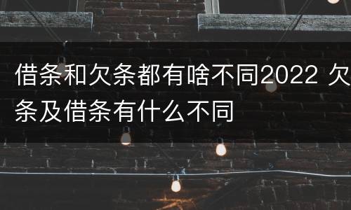 借条和欠条都有啥不同2022 欠条及借条有什么不同