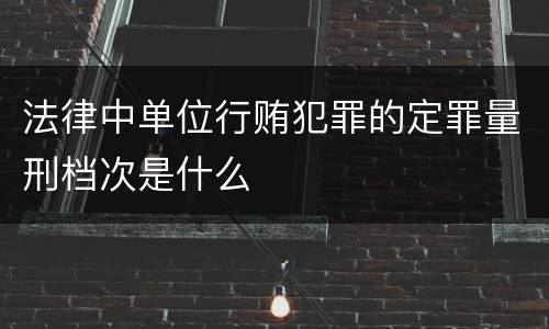 法律中单位行贿犯罪的定罪量刑档次是什么
