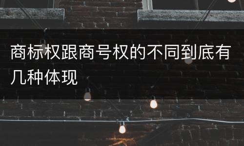 商标权跟商号权的不同到底有几种体现