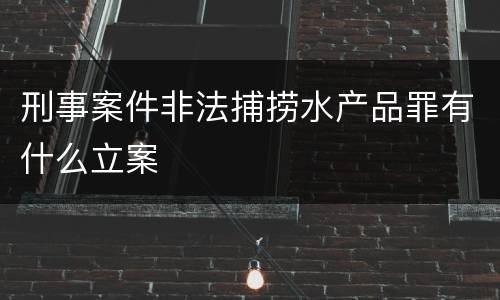 刑事案件非法捕捞水产品罪有什么立案