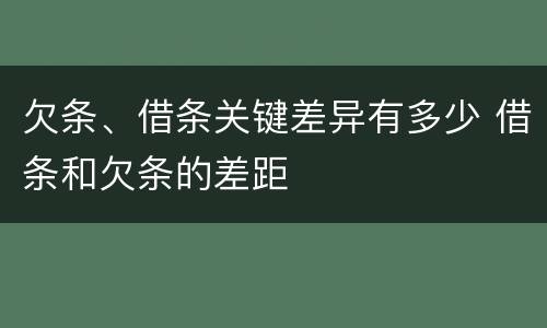 欠条、借条关键差异有多少 借条和欠条的差距