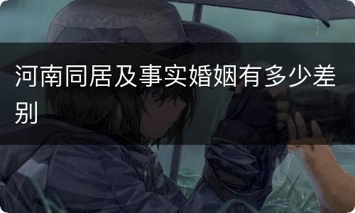 河南同居及事实婚姻有多少差别