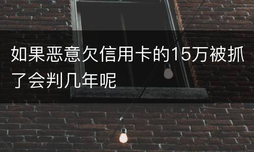 如果恶意欠信用卡的15万被抓了会判几年呢