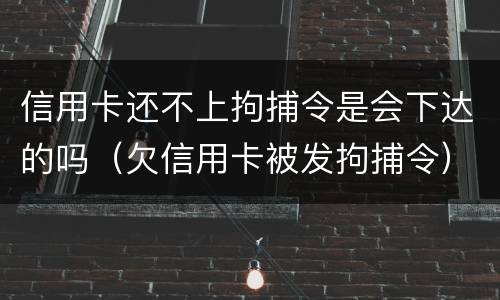 信用卡还不上拘捕令是会下达的吗（欠信用卡被发拘捕令）