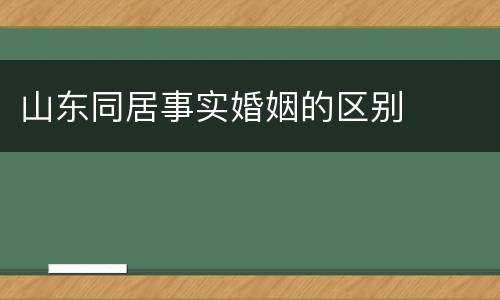 山东同居事实婚姻的区别