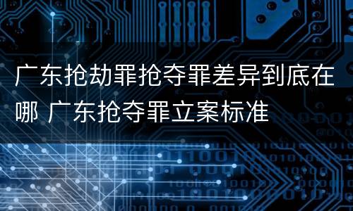 广东抢劫罪抢夺罪差异到底在哪 广东抢夺罪立案标准