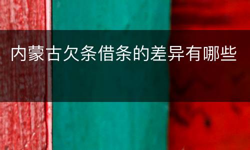 内蒙古欠条借条的差异有哪些