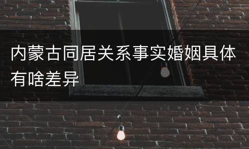 内蒙古同居关系事实婚姻具体有啥差异