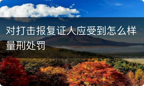 对打击报复证人应受到怎么样量刑处罚
