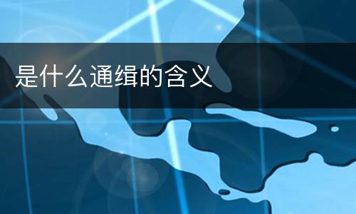 是什么通缉的含义