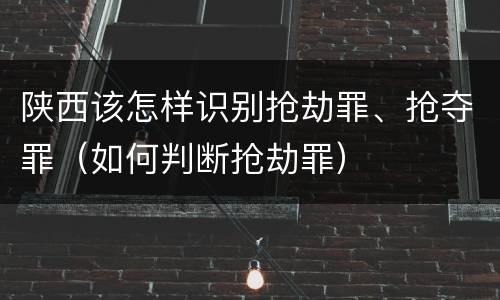 陕西该怎样识别抢劫罪、抢夺罪（如何判断抢劫罪）