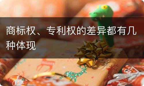商标权、专利权的差异都有几种体现