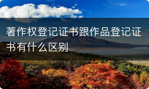 著作权登记证书跟作品登记证书有什么区别