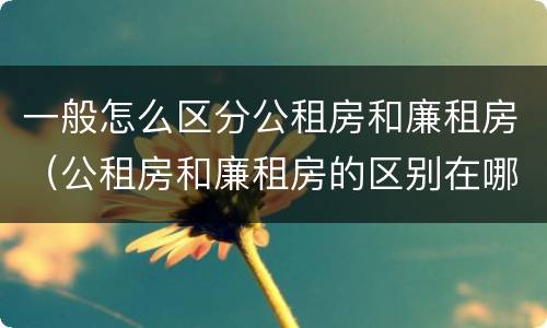 一般怎么区分公租房和廉租房（公租房和廉租房的区别在哪里）