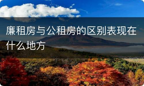 廉租房与公租房的区别表现在什么地方
