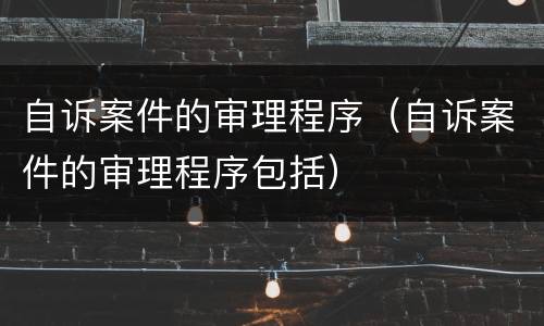自诉案件的审理程序（自诉案件的审理程序包括）