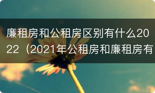 廉租房和公租房区别有什么2022（2021年公租房和廉租房有什么区别）