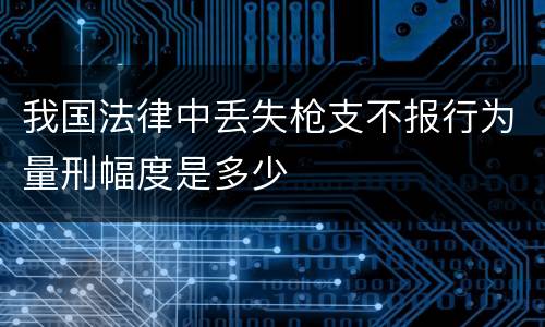 我国法律中丢失枪支不报行为量刑幅度是多少