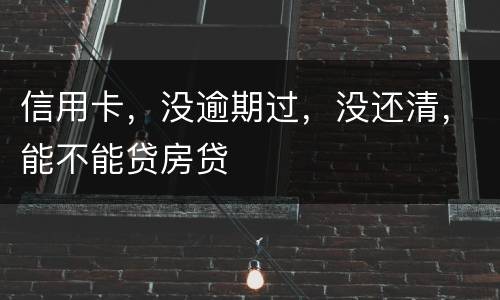 信用卡，没逾期过，没还清，能不能贷房贷