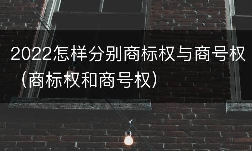 2022怎样分别商标权与商号权（商标权和商号权）