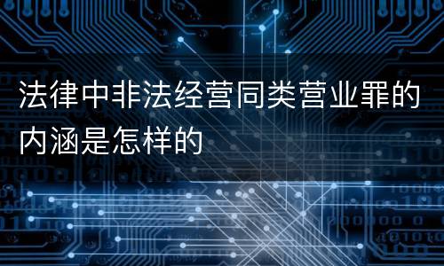 法律中非法经营同类营业罪的内涵是怎样的